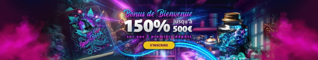 bonus de bienvenue sur magicalspin 150% jusqu'à 500€